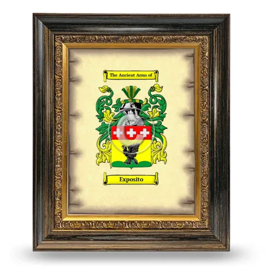 Exposito Coat of Arms Framed - Heirloom