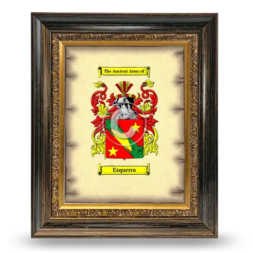 Ezquerra Coat of Arms Framed - Heirloom