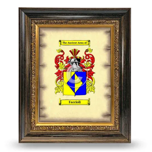 Faccioli Coat of Arms Framed - Heirloom