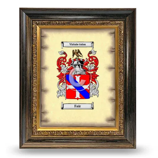 Fair Coat of Arms Framed - Heirloom