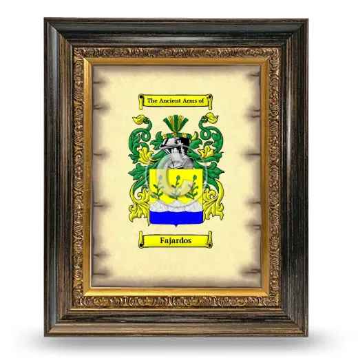 Fajardos Coat of Arms Framed - Heirloom