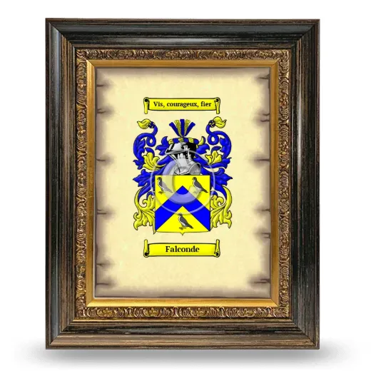 Falconde Coat of Arms Framed - Heirloom