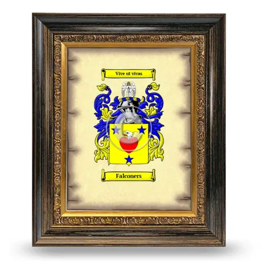 Falconers Coat of Arms Framed - Heirloom