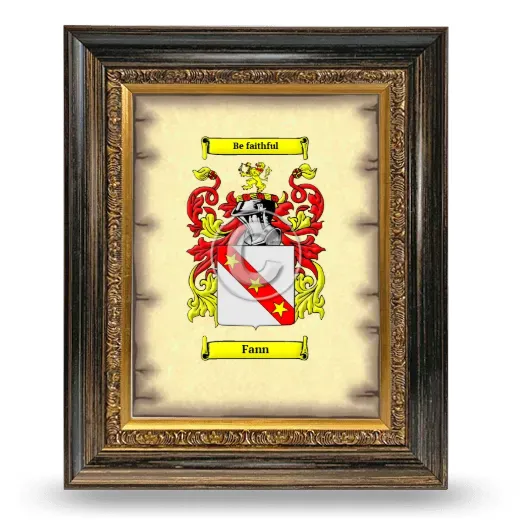 Fann Coat of Arms Framed - Heirloom