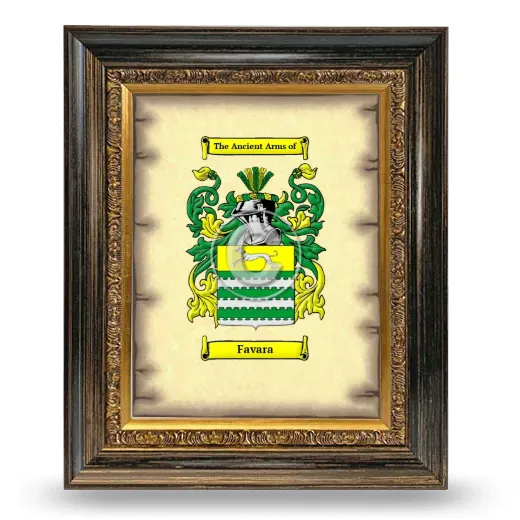 Favara Coat of Arms Framed - Heirloom