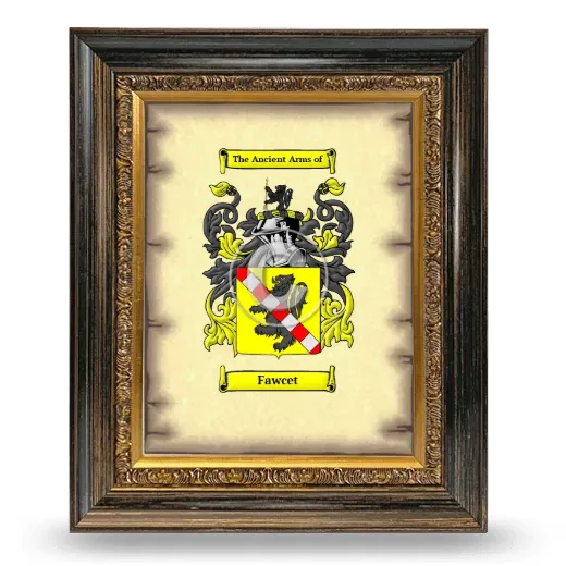 Fawcet Coat of Arms Framed - Heirloom