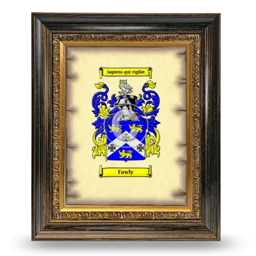 Fawly Coat of Arms Framed - Heirloom