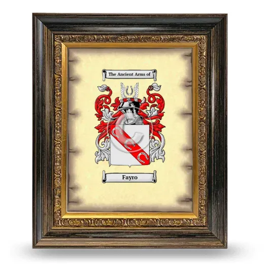 Fayro Coat of Arms Framed - Heirloom