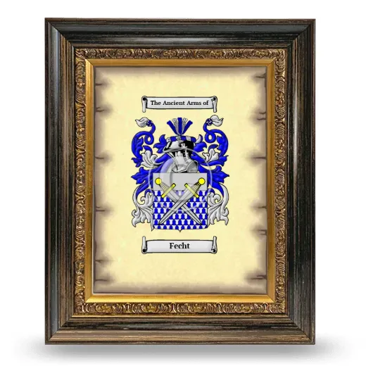 Fecht Coat of Arms Framed - Heirloom