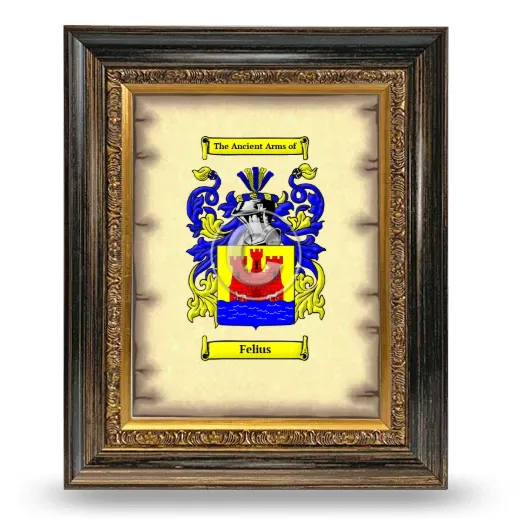 Felius Coat of Arms Framed - Heirloom