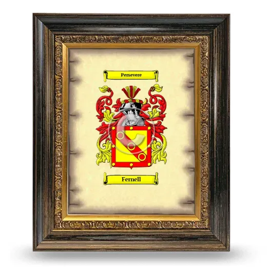 Fernell Coat of Arms Framed - Heirloom