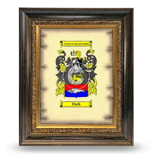 Fisch Coat of Arms Framed - Heirloom