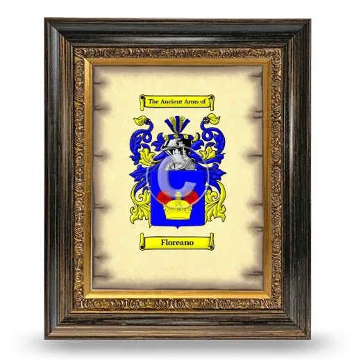 Floreano Coat of Arms Framed - Heirloom