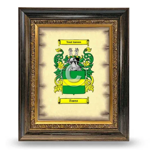 Forez Coat of Arms Framed - Heirloom