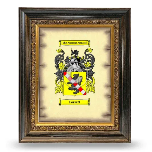 Forsett Coat of Arms Framed - Heirloom