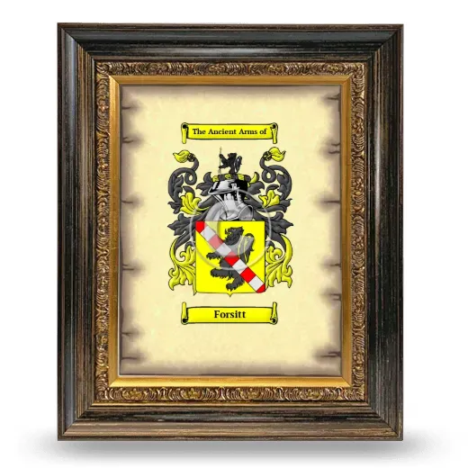 Forsitt Coat of Arms Framed - Heirloom