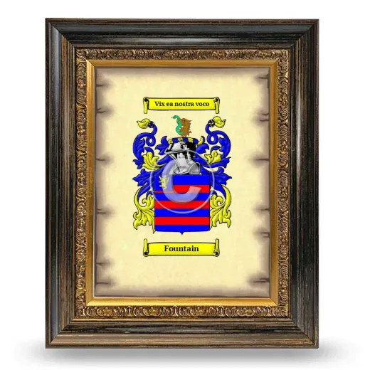 Fountain Coat of Arms Framed - Heirloom