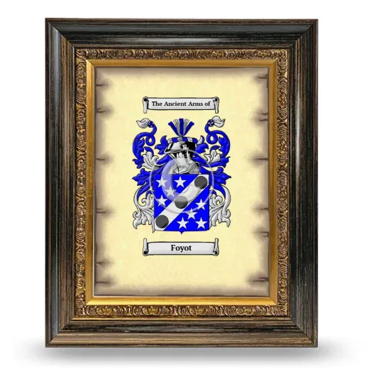 Foyot Coat of Arms Framed - Heirloom