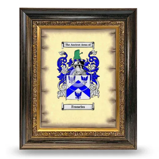 Franciss Coat of Arms Framed - Heirloom