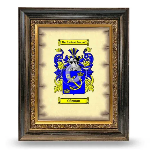 Gúzman Coat of Arms Framed - Heirloom