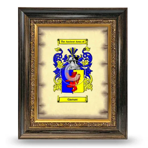Gaeser Coat of Arms Framed - Heirloom