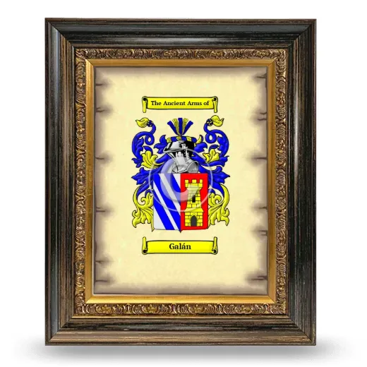 Galán Coat of Arms Framed - Heirloom