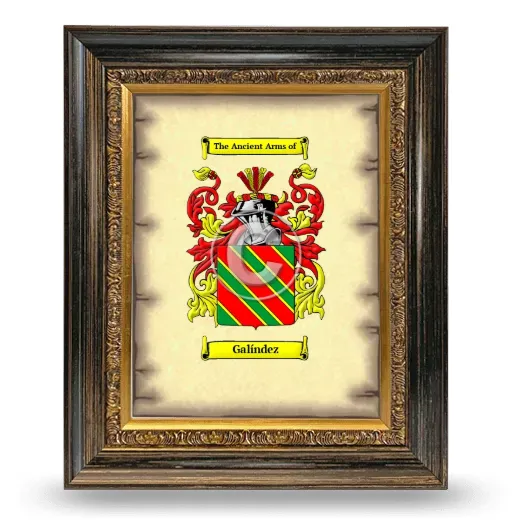 Galíndez Coat of Arms Framed - Heirloom
