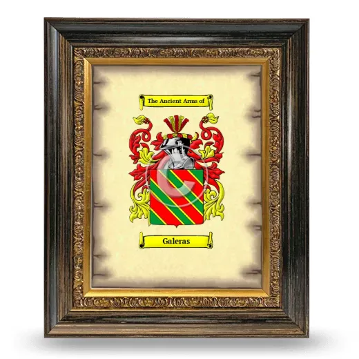 Galeras Coat of Arms Framed - Heirloom