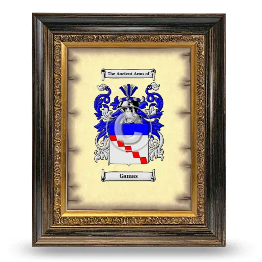 Gamas Coat of Arms Framed - Heirloom