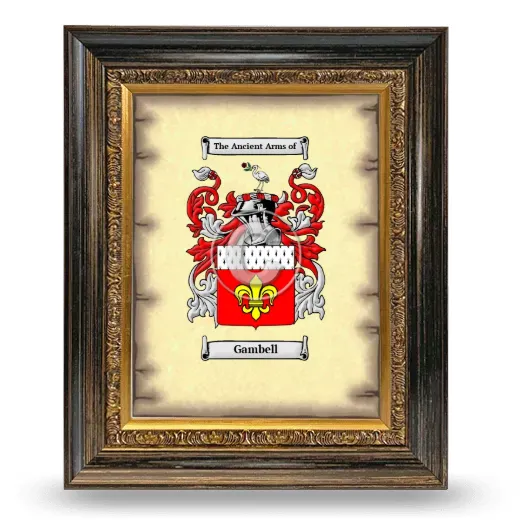 Gambell Coat of Arms Framed - Heirloom