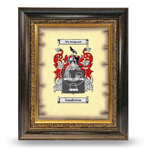Ganderton Coat of Arms Framed - Heirloom