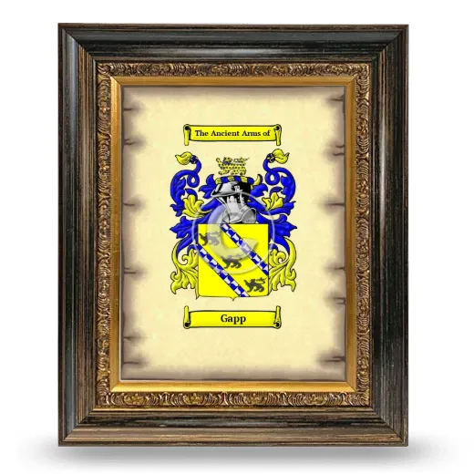 Gapp Coat of Arms Framed - Heirloom