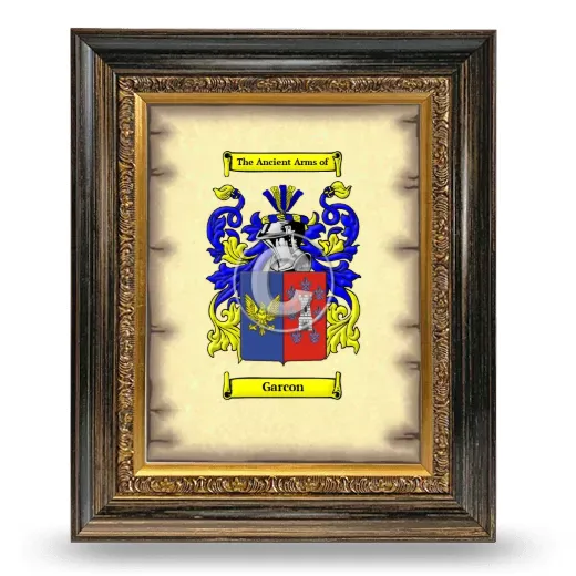 Garcon Coat of Arms Framed - Heirloom