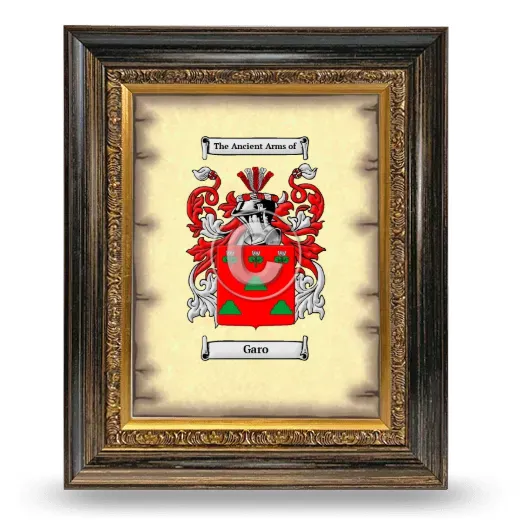 Garo Coat of Arms Framed - Heirloom