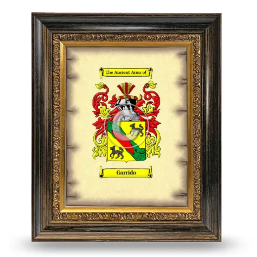 Garrido Coat of Arms Framed - Heirloom