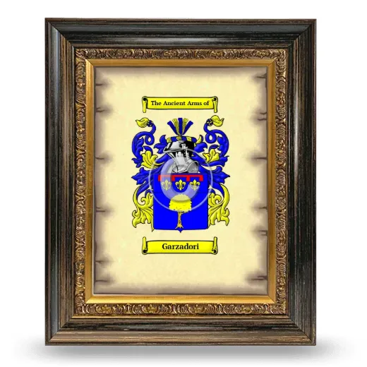 Garzadori Coat of Arms Framed - Heirloom