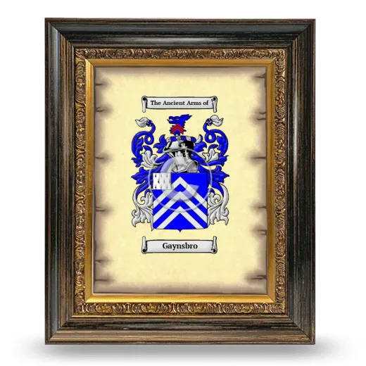 Gaynsbro Coat of Arms Framed - Heirloom