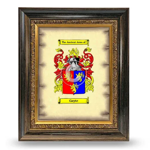 Gayte Coat of Arms Framed - Heirloom