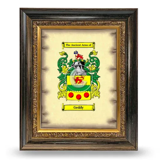 Geddy Coat of Arms Framed - Heirloom
