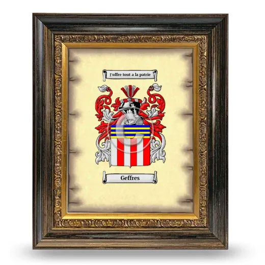 Geffres Coat of Arms Framed - Heirloom
