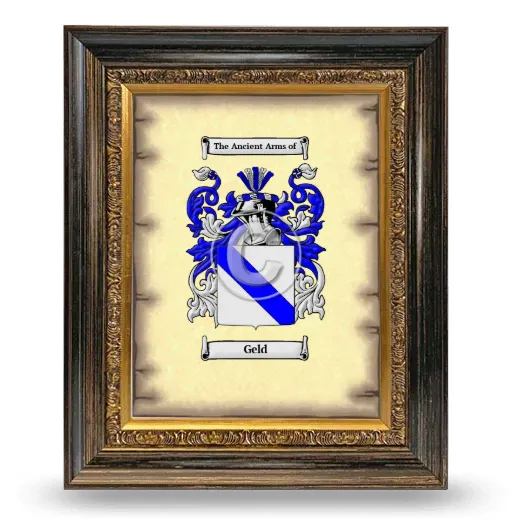 Geld Coat of Arms Framed - Heirloom