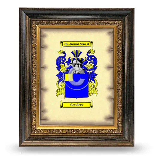 Genders Coat of Arms Framed - Heirloom