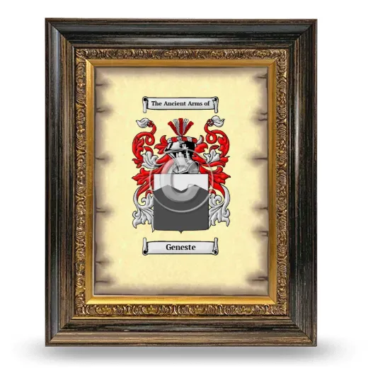 Geneste Coat of Arms Framed - Heirloom