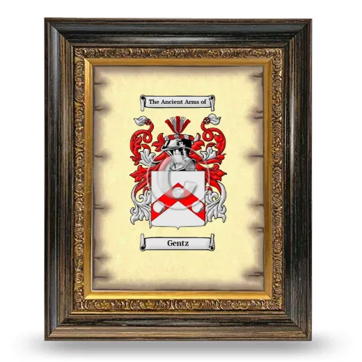 Gentz Coat of Arms Framed - Heirloom