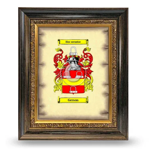 Gerson Coat of Arms Framed - Heirloom