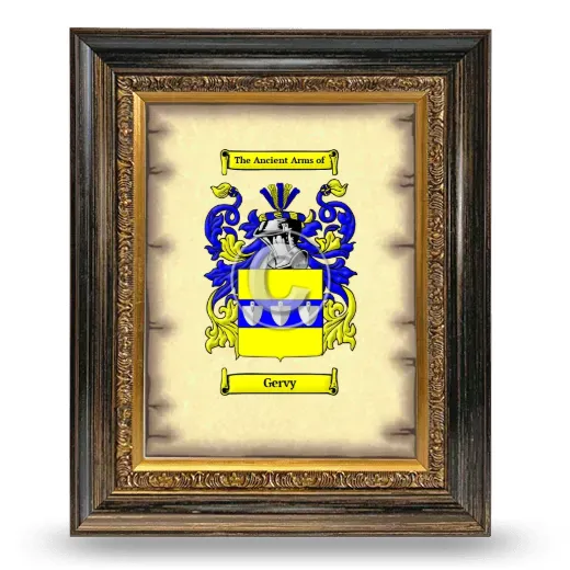 Gervy Coat of Arms Framed - Heirloom
