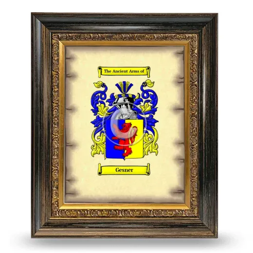 Gesner Coat of Arms Framed - Heirloom