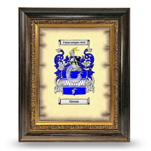 Geson Coat of Arms Framed - Heirloom