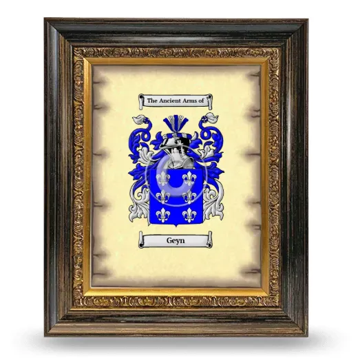 Geyn Coat of Arms Framed - Heirloom