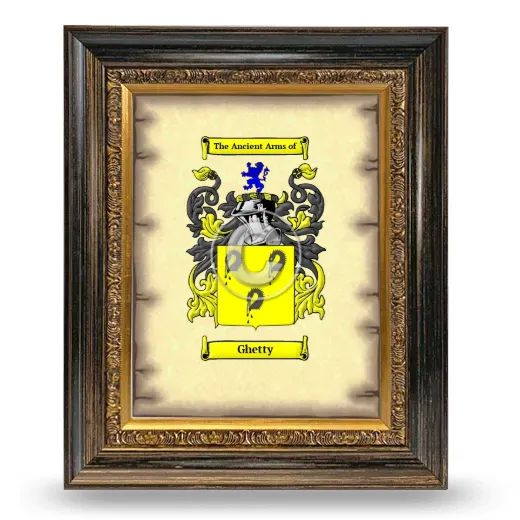 Ghetty Coat of Arms Framed - Heirloom